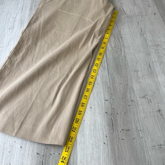 Calvin Klein Tan Khaki Wide Leg Casual Dress Work Pant Capri Size 10 - Picture 9 of 10